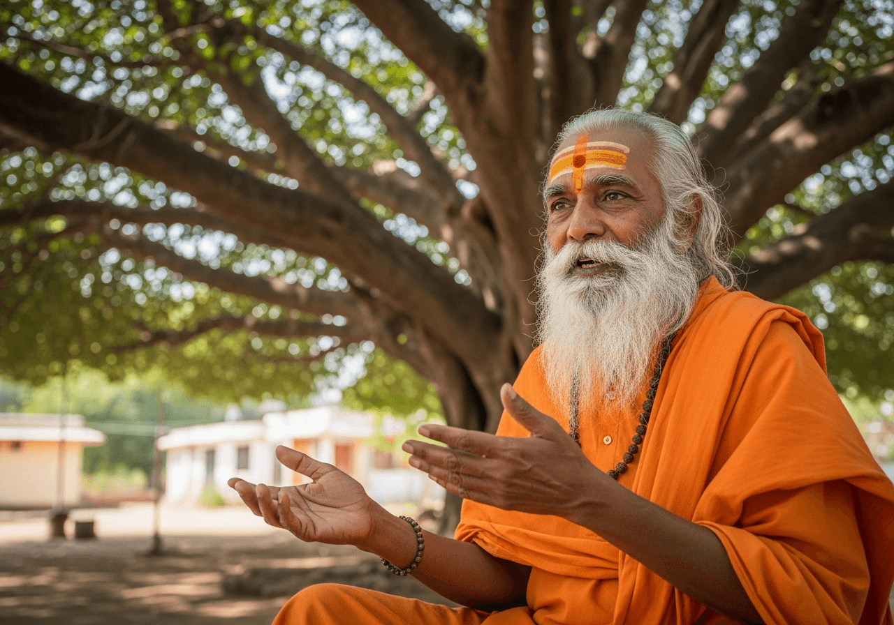Spiritual guru teaching